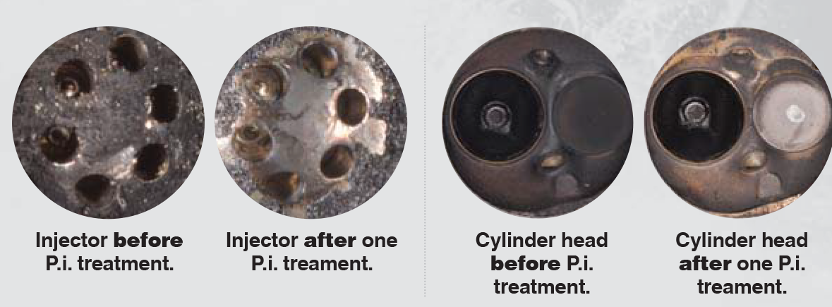 Injector & Cylinder head before/after P.i. treatment