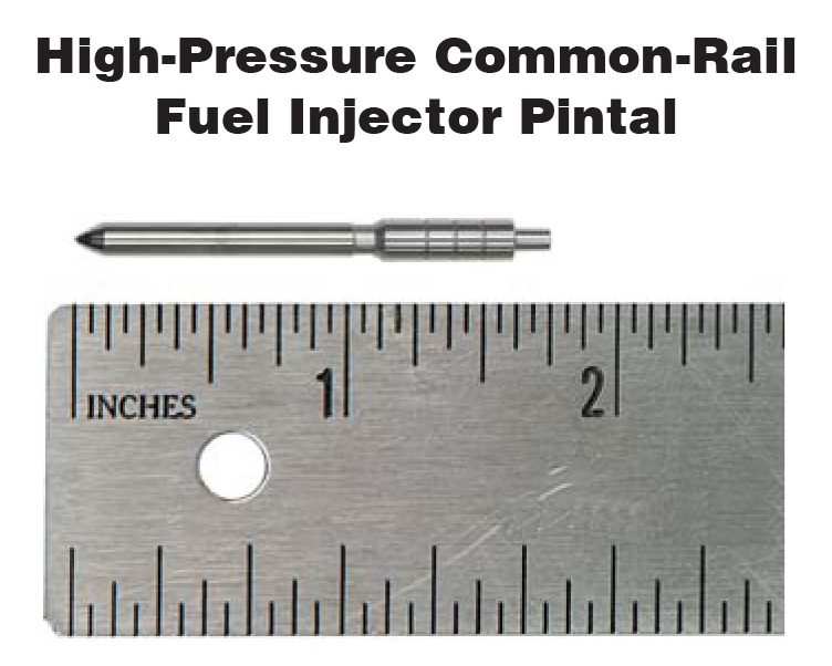 高圧コモンレール・フューエルインジェクターのピントル（微小クリアランス）