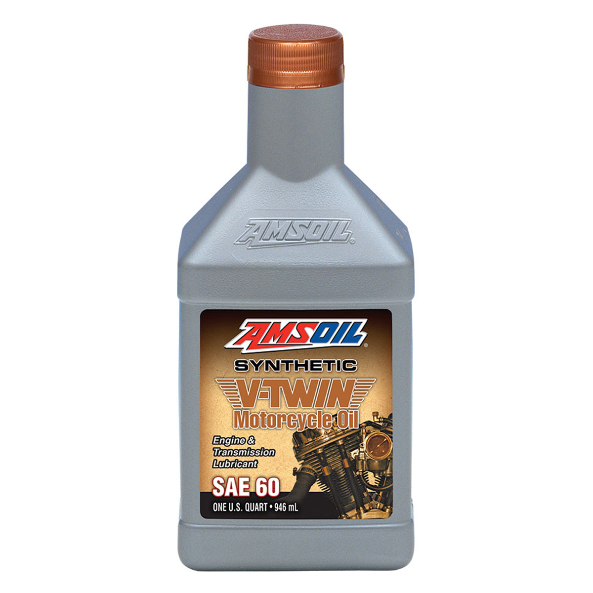 AMSOIL SAE 60 100% Synthetic V-Twin Motorcycle Oil ボトル画像